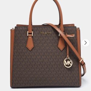 MICHAEL Michael Kors Hope Lg Logo Satchel Brown